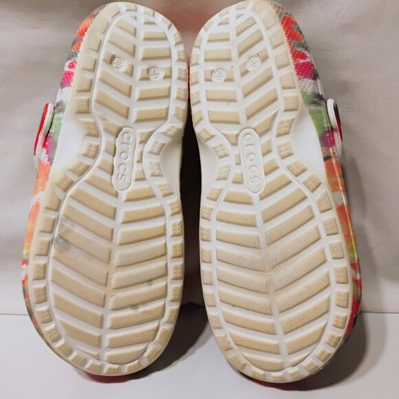 Crocs Lined Clogs Classic Tie Dye Paint Spill Spatter Fuzzy Unisex size W10/ M8 - Picture 9 of 11
